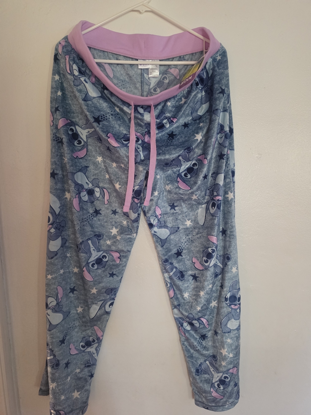 Disney Womens  Blue and Pink Stitch Lounge Pajama Pants